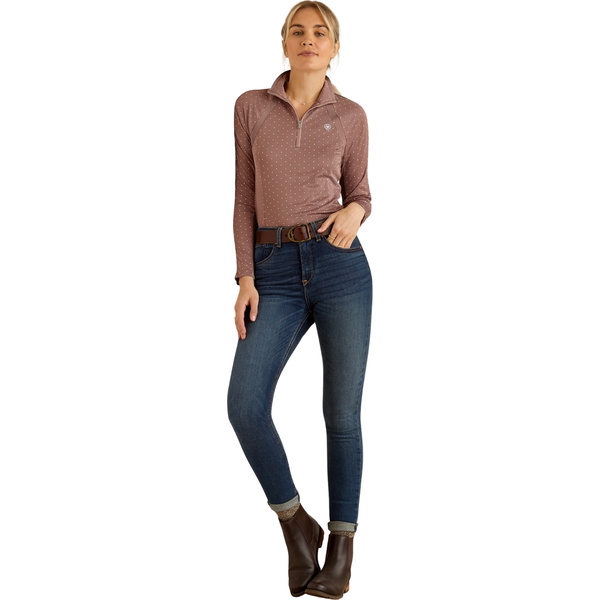 2024 Ariat Womens Sunstopper 3.0 Long Sleeve Baselayer 10053416- Twilight Mauve Dot